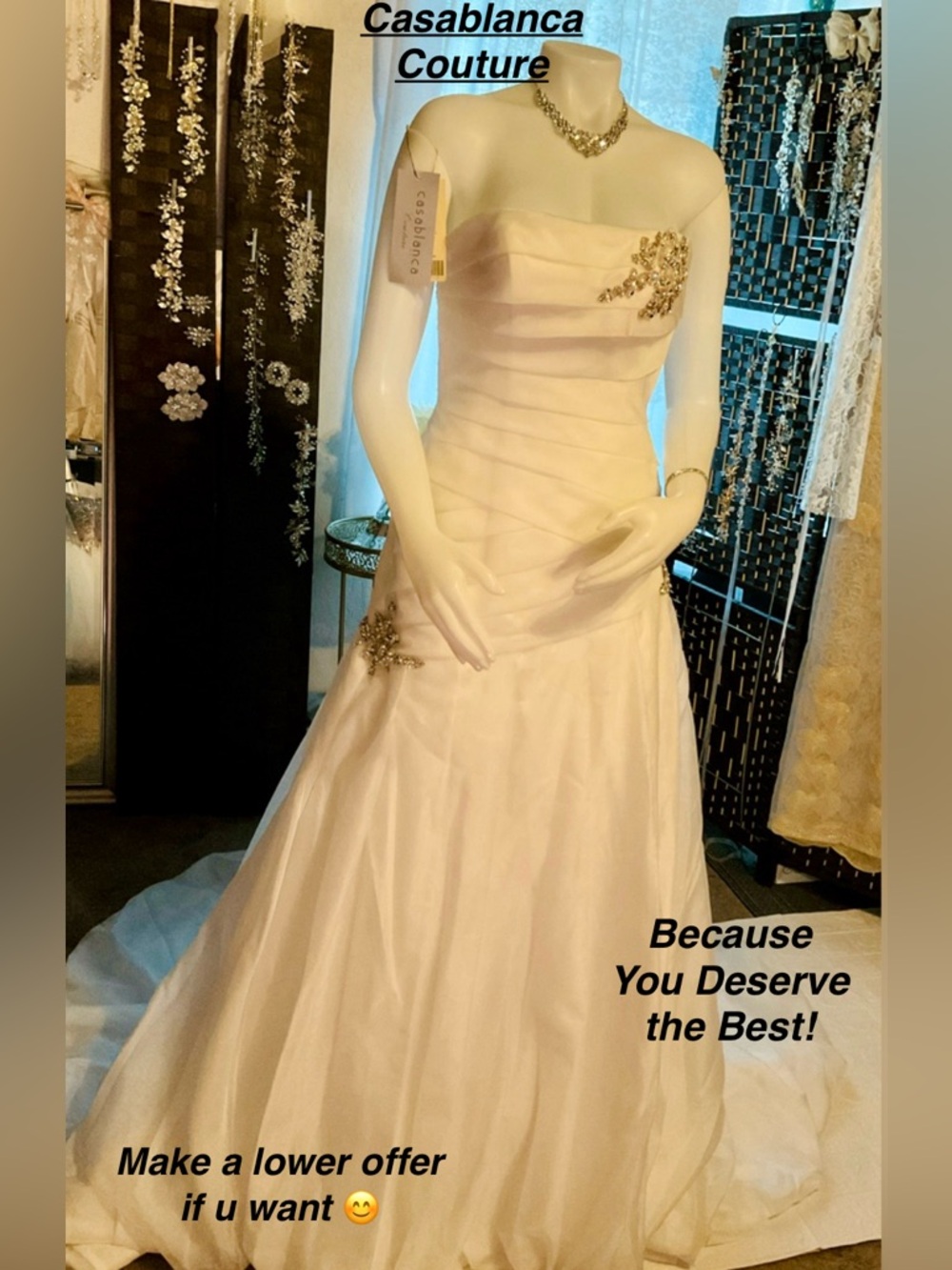 Amare Couture by Casablanca ~ Elegant Fit n Flare Wedding Gown size 10.